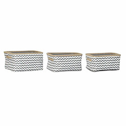 Set de basket DKD Home Decor Polyester Jute Zigzag Boho (3 pcs)