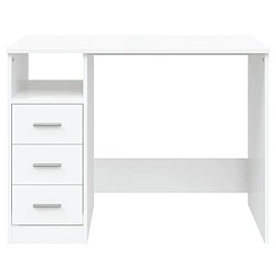 Avis vidaXL Bureau avec tiroirs Blanc 102x50x76 cm Bois d'ingénierie