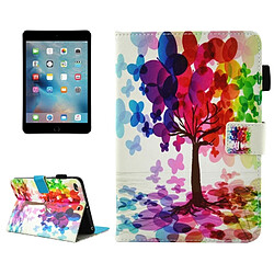 Wewoo Smart Cover pour iPad mini 4/3/2/1 Étui en cuir à rabat horizontal motif papillon avec porte-monnaie et fentes cartes fonction veille / réveil fente stylo