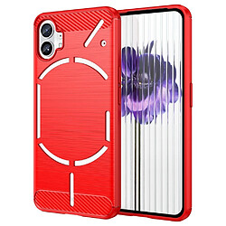 Htdmobiles Coque pour Nothing Phone 1 - housse etui silicone gel carbone + film ecran - ROUGE