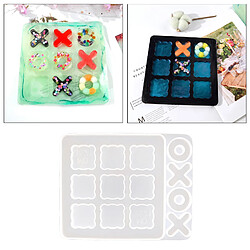 Acheter DIY Tic-Tac-Toe Silicone Moule Cristal Résine Moules pour Coulée Écologique Robuste Bijoux Coulée Moule 243x193x11mm