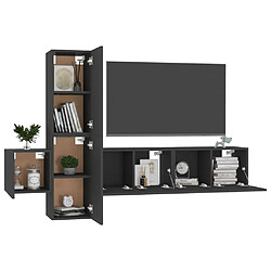 Avis Maison Chic Ensemble de meubles TV 5 pcs | Banc TV Moderne pour salon | Meuble de Rangement - Noir Aggloméré -MN43161