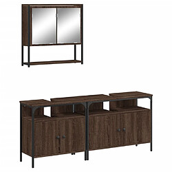 vidaXL Ensemble de meubles de salle de bain 3 pcs Chêne marron