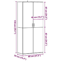 vidaXL Armoire à chaussures chêne artisanal bois d'ingénierie pas cher