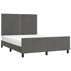 Avis Maison Chic Cadre/structure de lit avec tête de lit pour adulte - Lit Moderne Chambre Gris foncé 140x190 cm Velours -MN86298