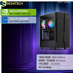 Sedatech PC Gamer • Intel i7-12700KF • RTX3050 • 16Go RAM • 1To SSD M.2 • sans OS