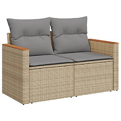 Avis Maison Chic Ensemble à manger d'extérieur 5 pcs avec coussins,Salon de jardin,Mobilier de jardin mélange beige résine tressée -GKD306528