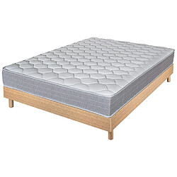 Ebac Matelas et sommier 160x200 Madere - Decokit - Soutien ferme - Sommier en kit - Chêne 