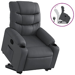 Maison Chic Fauteuil Relax pour salon, Fauteuil inclinable Gris Similicuir -GKD11958