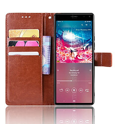 Wewoo Housse Coque Etui à rabat horizontal pour Sony Xperia 8 Retro Crazy Horse Textureavec support et emplacements de cartes et cadre photo Marron pas cher