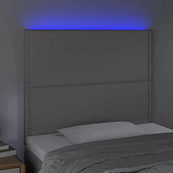 Avis Maison Chic Tête de lit scandinave à LED,meuble de chambre Gris 90x5x118/128 cm Similicuir -MN73386