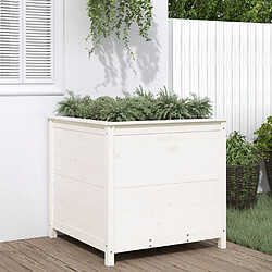 Maison Chic Jardinière,Bac à fleurs - pot de fleur blanc 82,5x82,5x78 cm bois massif de pin -GKD46343