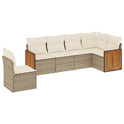 Maison Chic Salon de jardin avec coussins 6 pcs | Ensemble de Table et chaises | Mobilier d'Extérieur beige résine tressée -GKD57025