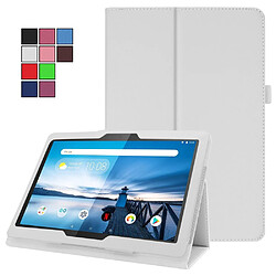 Etui en PU support de litchi blanc pour votre Lenovo Tab M10 TB-X605F