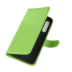 Etui en PU peau de litchi vert pour votre Motorola Moto G8 Power