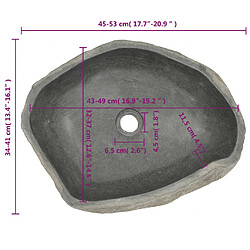 vidaXL Lavabo en pierre de rivière Ovale (45-53)x(34-41) cm pas cher