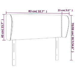 vidaXL Tête de lit avec oreilles Vert foncé 83x23x78/88 cm Velours pas cher