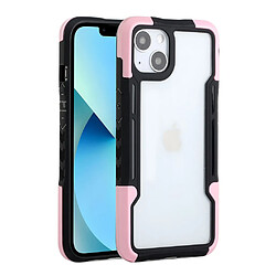 Coque en TPU + acrylique antichute, hybride noir/rose pour votre Apple iPhone 13 6.1 pouces