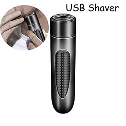 Universal Rasoir Homme USB Rechargeable Mini Rasoir Électrique Portable Petite Taille Barbe Rasoir Électrique Rasoir Visage | Rasoir électrique (Noir)