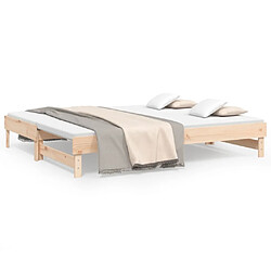 Maison Chic Lit d'appoint 2x(90x200)cm,Lit coulissant Lit de repos Bois de pin massif -GKD64149