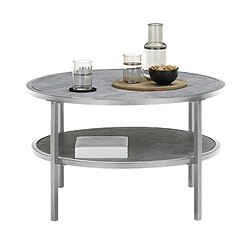 Avis Pegane Table basse ronde en céramique et métal - diamètre 75 x Hauteur 45 cm