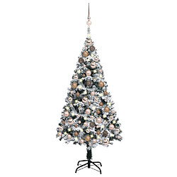 vidaXL Arbre de Noël artificiel pré-éclairé et boules vert 150 cm PVC