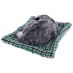 Mignon, Dormir, Chien De Chien En Peluche Sur Le Tapis De Chien En Peluche Animaux Décor De Jouet Gris pas cher