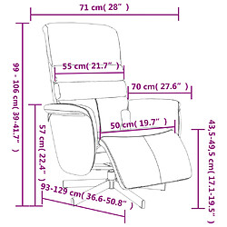 vidaXL Fauteuil inclinable de massage repose-pieds gris similicuir pas cher