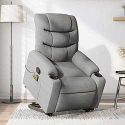 Maison Chic Fauteuil Relax pour salon, Fauteuil de massage inclinable Gris clair Tissu -GKD99577