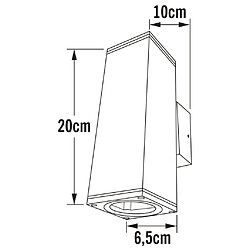 KONSTSMIDE Applique murale Monza double carrée Gris foncé pas cher