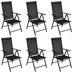 vidaXL Ensemble à manger de jardin 7 pcs aluminium noir