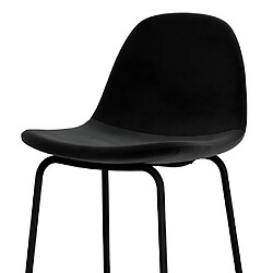 Avis Rendez Vous Deco Chaise de bar Henrik en velours noir 75 cm (lot de 2)