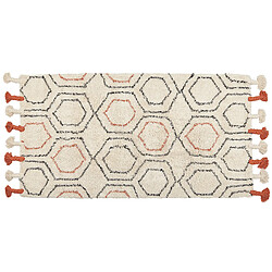 Beliani Tapis en coton beige et orange 80 x 150 cm HAJIPUR