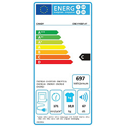Sèche-linge à évacuation 60cm 10kg blanc - CSEV10DF-47 - CANDY