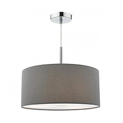 Luminaire Center Suspension Ronda gris doux et chrome poli 3 ampoules