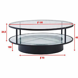 Avis Furniture Fashion Table basse en verre ronde Falsterbo.