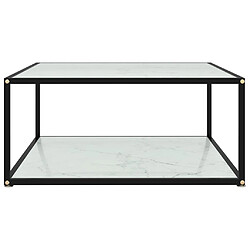 vidaXL Table basse Blanc 80x80x35 cm Verre trempé