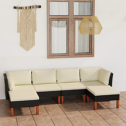 Maison Chic Salon de jardin 6 pcs + coussins - Mobilier/Meubles de jardin - Table et chaises d'extérieur Résine tressée Noir -MN49727