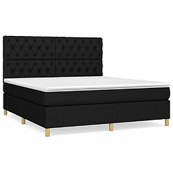 Maison Chic Lit Adulte - Lit simple Lit à sommier tapissier avec matelas moelleux - Meuble de Chambre - Noir 160x200 cm Tissu -MN85126