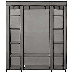 vidaXL Armoire avec compartiments et tiges Gris 150x45x176 cm Tissu