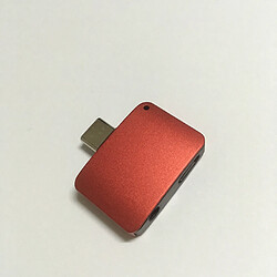 2 en 1 type c adaptateur répartiteur audio câble de charge audio rouge