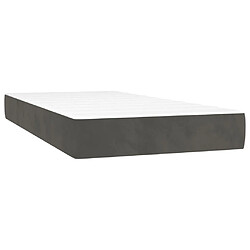 Maison Chic Lit Adulte - Lit simple Lit à sommier tapissier et matelas moelleux - Meuble de Chambre - Gris foncé 200x200cm Velours -MN56368 pas cher