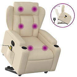 Maison Chic Fauteuil Relax pour salon, Fauteuil inclinable de massage Crème Tissu -GKD95103