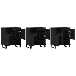 Avis vidaXL Buffets 3 pcs noir bois d'ingénierie