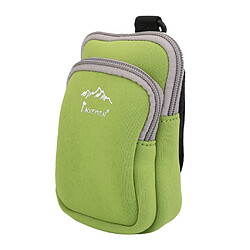 Néoprène Double Poche Zippée Sac Pochette Téléphone Cas Pour La Randonnée Escalade De Vert