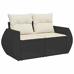 Acheter vidaXL Salon de jardin 9 pcs avec coussins noir résine tressée