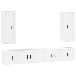 Maison Chic Ensemble de meubles TV 6 pcs pour salon - Blanc Bois d'ingénierie -MN43522