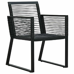 Maison Chic Mobilier à dîner 5 pcs de jardin - Ensemble table et chaises d'extérieur - Salon/Mobilier de jardin classique Rotin PVC Noir -MN10563 pas cher