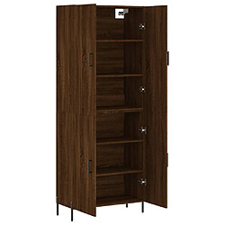 Avis vidaXL Buffet haut Chêne marron 69,5x34x180 cm Bois d'ingénierie