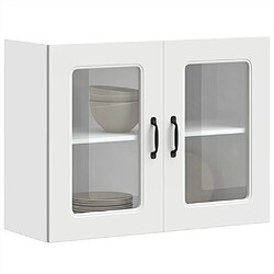 vidaXL Armoire murale de cuisine avec porte en verre Kalmar blanc